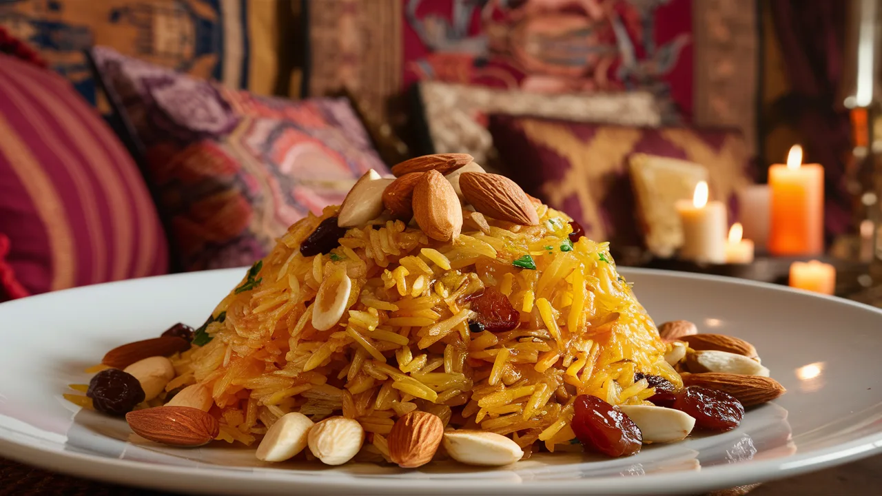 Arroz basmati salteado con almendras y pasas Doña Francisquita