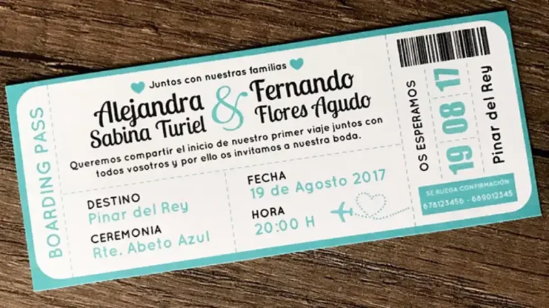 Invitación Billete de Avión