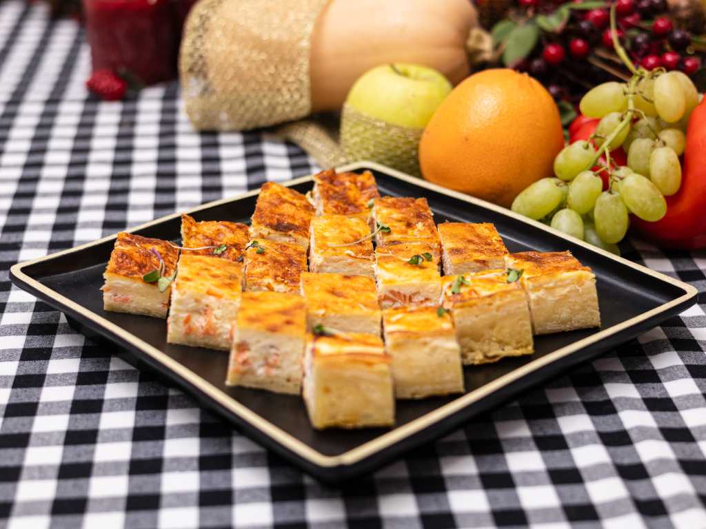 Quiche Lorraine de salmón ahumado y queso emmental